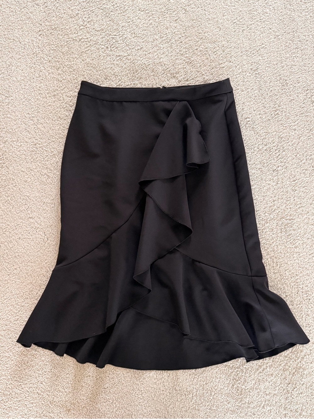 Worthington Black Midi Skirt with Cascading Ruffle
